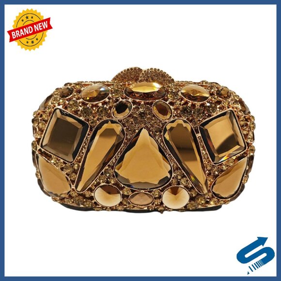 Rhinestone Crystal Evening Clutch Purse Formal Sparkly Handbag Prom